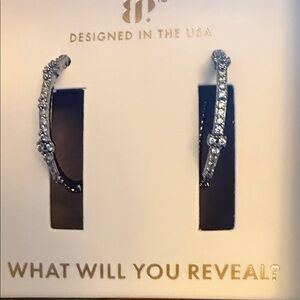 Sterling Silver Crystal Hoop Earrings - Silver Sparkle